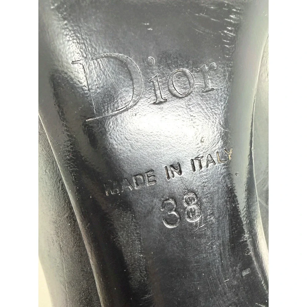 Dior Rebelle Pumps 2006 Galliano Black Leather Zip Heel 38